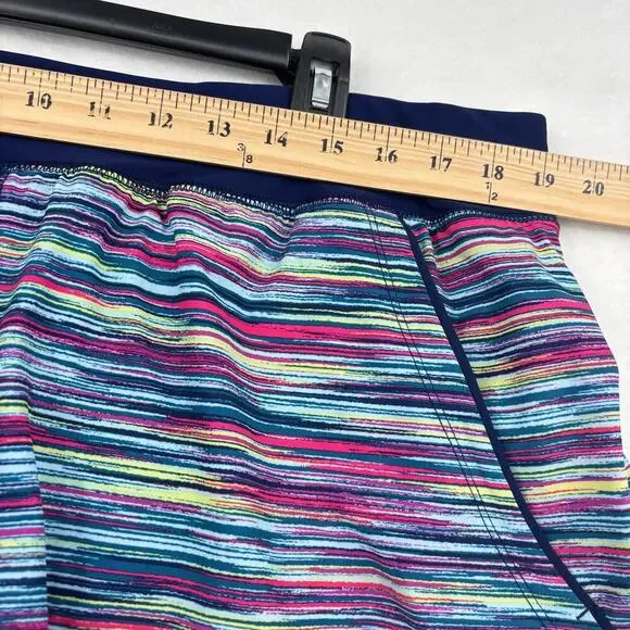 Lands End Swim Shorts Size 18W Blue Stripe Pockets Brief Lining Quick Dry - Picture 7 of 10